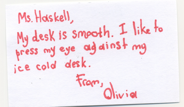 Illustration for article titled These Third-Graders’ Letters To Their Teacher About How Smooth Their Wood Desks Are Will Warm Your Heart